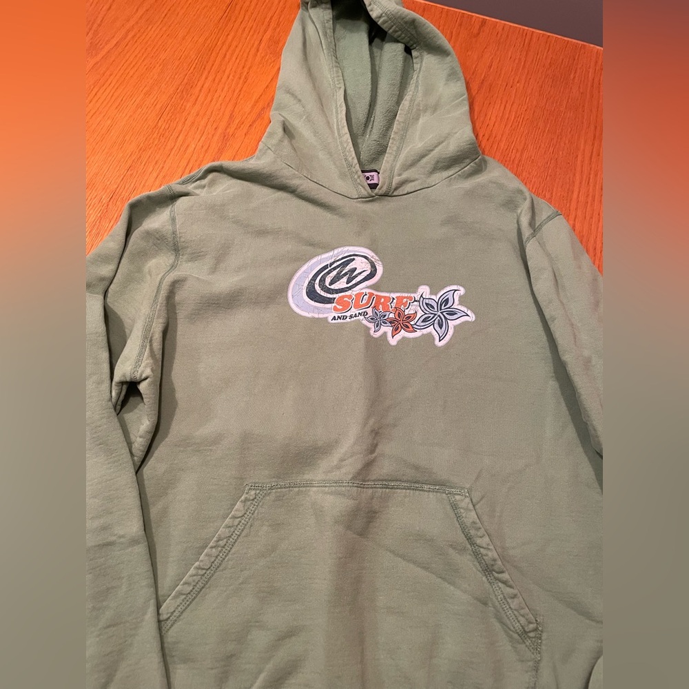 Vintage Warehouse One Green Surf Graphic Hoodie